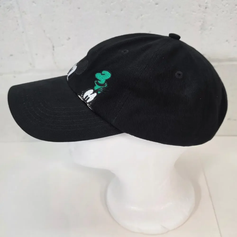 Disney Mickey & Friends Dad Hat Black Mickey Donald Goofy Adjustable Strap Cap
